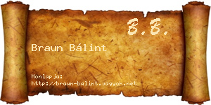 Braun Bálint névjegykártya