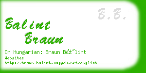 balint braun business card